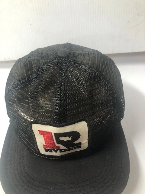 NEGRO De Colección RYDER TRUCKS - LOGO BORDADO Malla Camionero Sombrero Hecho en EE. UU. Foto 2 de 4