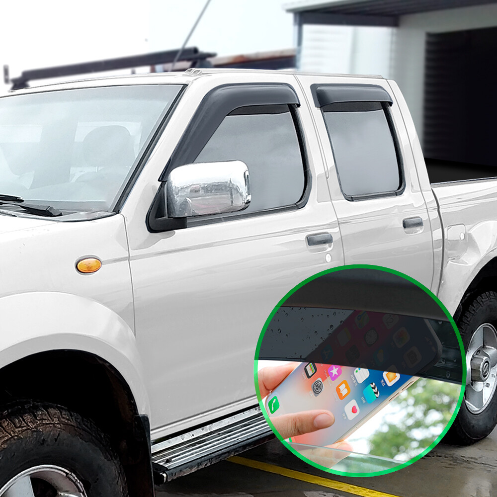 Tinted Wind Deflectors Rain Guards for NISSAN NAVARA D22 20012005 Double Cab eBay
