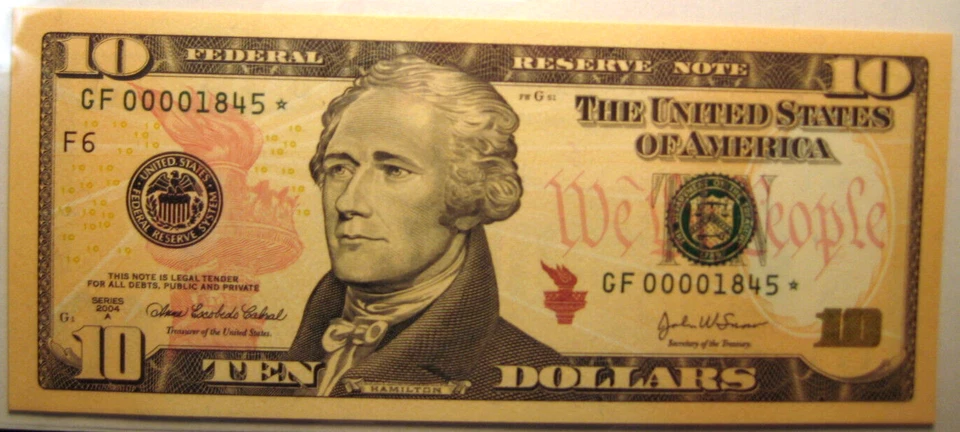 2004 $10 FEDERAL RESERVE STAR NOTE Fr.#2040-F* GEM NEW PCGS 65PPQ LOW SERIAL # - Image 3 of 4