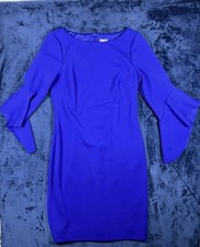 Vince Camuto Dress Women's Sz 12 Royal Blue 3/4 Sleeve  Dress