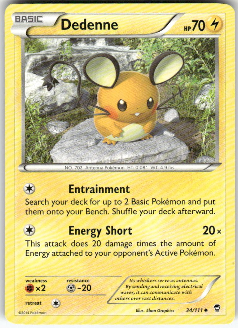 Dedenne 34/111 Uncommon Furious Fists Pokemon Lightly Played