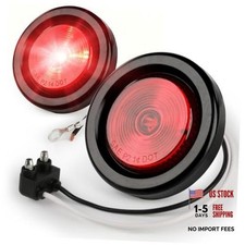2-inch Round Led Clearance Marker Lights - 2-pack P2 Rated Ip67 Red