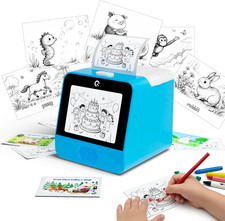 AI Voice Sticker Printer for Kids, Display Screen Super High 300 DPI