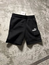 Puma Kids Essential Basics Poly Fleece Cargo Shorts Black Size 4