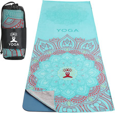 Yoga Towel, Non Slip Hot Yoga Mat Yoga Blanket Printing Pattern Quick Dry with C