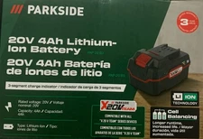 Parkside - Powerful 20v 4Ah Li-Ion Rechargeable Battery/ Charger Sold Separately