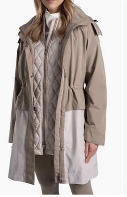 Lole Jacket Womens XL Le Aubrey 3-in-1 Waterproof Insulated Beige Cream