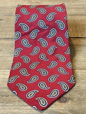 Brooks Brothers Makers All Silk Neck Tie Red Paisley Print Made In USA