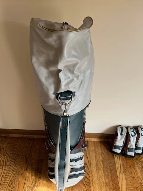 Bolsa de palos de golf Burton de cuero de 6 vías con capucha para lluvia y 4 cubiertas para la cabeza a juego Foto 3 de 4