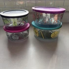 Pyrex Star Wars 8 Piece Glass Food Containers w/ Lids Vader Yoda Chewbacca Droid