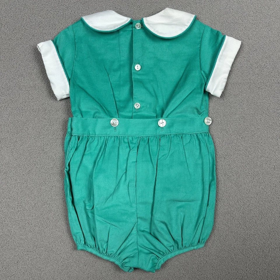 De Colección Kelly’s Kids Verde Agua Bebé Burbuja Mameluco Botones Infantil Una Pieza 18 Mo Foto 3 de 4