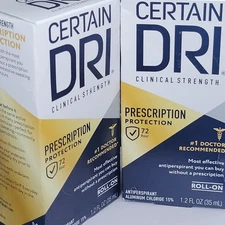 2 Certain Dri CD-RO-6P Clinical Antiperspirant Roll on - 1.2 oz