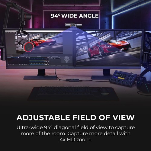 AVerMedia Live Streamer CAM 513-4K 30 fps UHD, Ultra Wide Angle Webcam with - 第 8/13 張圖片