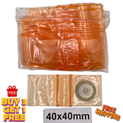 100, 40x40mm orange Druckverschlussbeutel klein Kunststoff Reißverschlussbeutel Griffdichtung wiederverschließbar