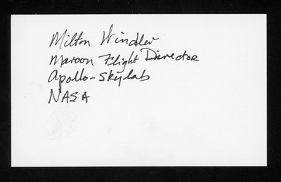 Milton Windler NASA Director Apollo 8, 10, 12, 13, 14, 15 Signed 3x5 Card E28593