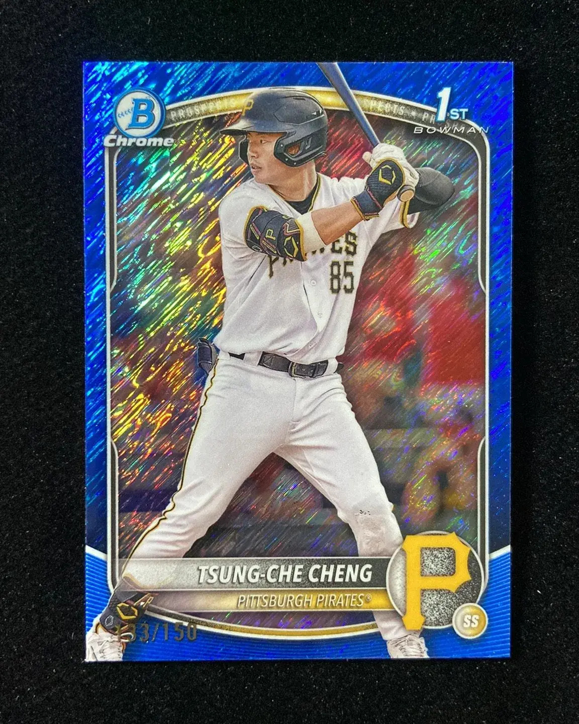 2025 Topps Bowman Chrome Blue Shimmer #BCP-95 Tsung-Che Cheng 1st 133/150 HD