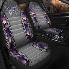 Love Butterflies Purple Galaxy Car Seat Covers
