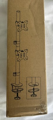 Dual Monitor Desk Mount Stand Clamp VESA 75/100 Adjustable Arm