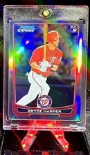?⚾️ BRYCE HARPER Rookie Card 2012 Bowman CHROME Refractor /300 RED JERSEY RC SP. rookie card picture
