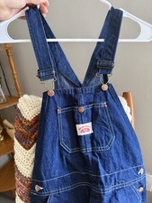 Vintage Round House Indigo Blue Women  s Size Small/Medium Overalls 100 Cotton