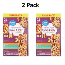 Great Value Sweet Salty Chewy Granola Bars, Variety Pack, 1.2 oz, 24 Count 2Pk