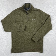 Eddie Bauer Radiator Fleece Snap Mock Pullover Mens M Green Heathered Gorpcore