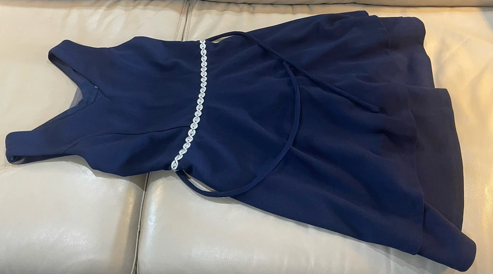 Talla niña. Vestido 12 Speechless Niños Azul Marino Sin Mangas Estrás en la Cintura Foto 4 de 4