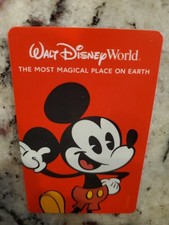 WDW Walt Disney World Theme Park Souvenir Card Ticket Resort Key Mickey Mouse