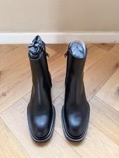 Alexander McQueen Black Leather Cuban stack size 42