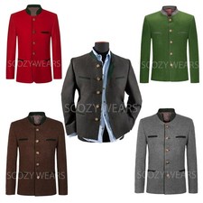 Men's German Bavarian Jacket Oktoberfest Lederhosen Tyrol Loden Trachten Jacket