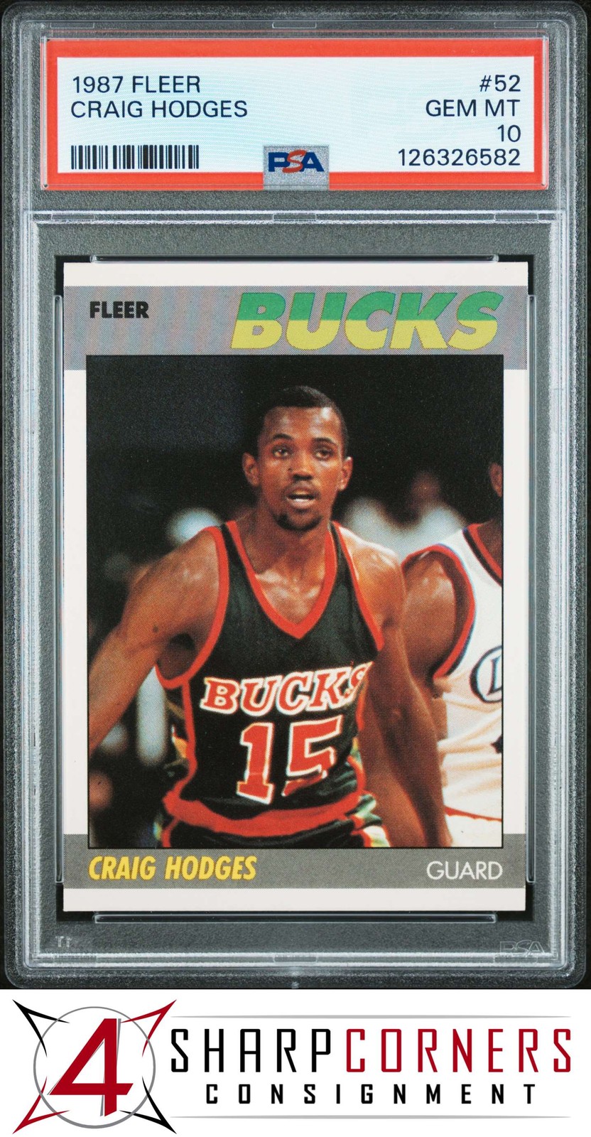 1987 FLEER #52 CRAIG HODGES BUCKS PSA 10