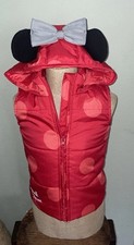 DISNEY 3T Minnie Mouse Hoodie with Ears Polka Dot Puffer Vest