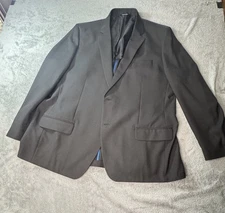 Haggar Men's Blazer Smart Wash Size 50R Black 2-Button 1E