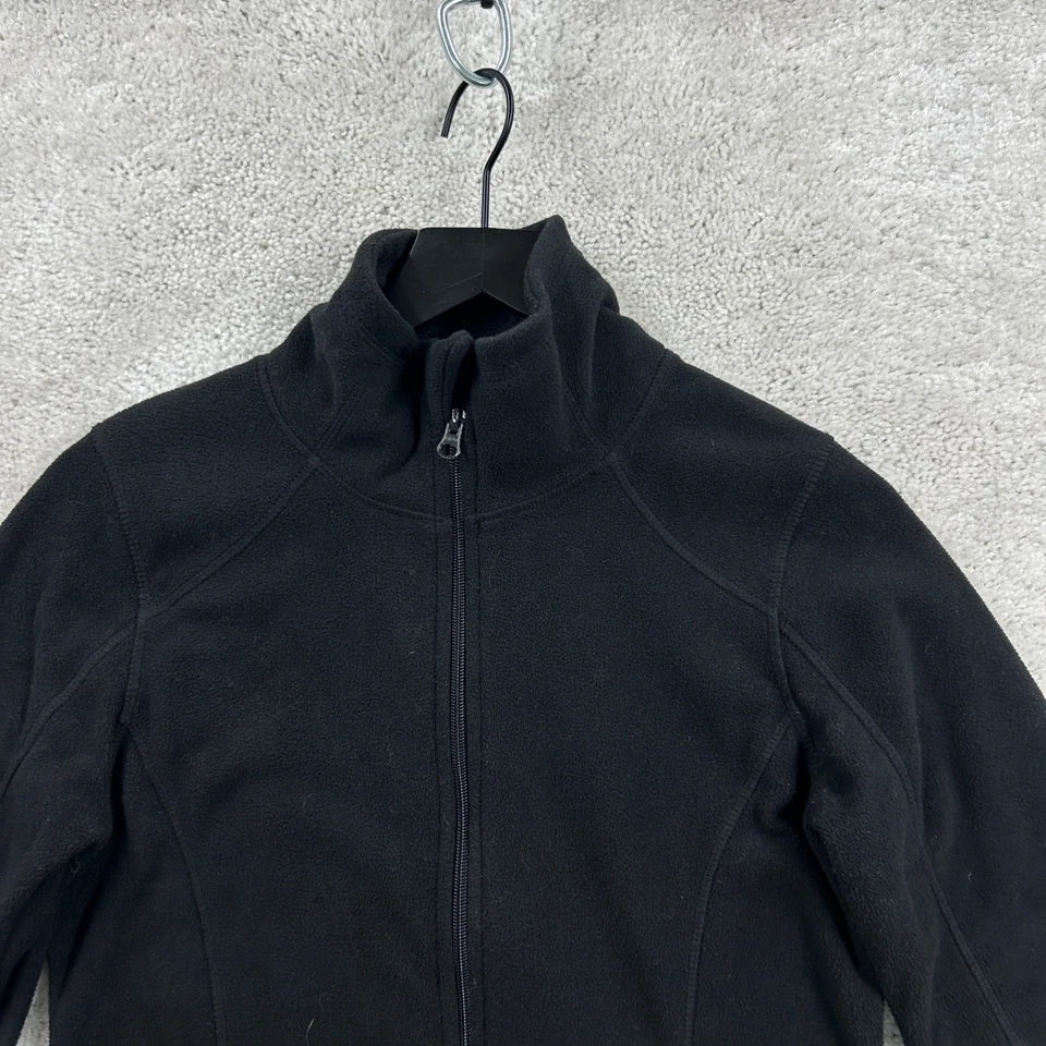 Antigua chaqueta polar azul marino para mujer talla pequeña túnica polar negra bolsillos con cremallera completa Foto 4 de 4