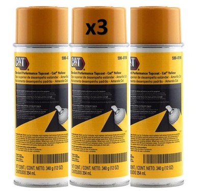 CATERPILLAR YELLOW PAINT AEROSOL 458-9587 - 590-0196 GENUINE CAT 4C4200 (3 PACK)