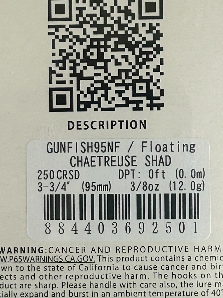 LOTE DE 2 LUCKY CRAFT Gunfish 95NF ~Ninguna Pluma~ 250 Chartreuse Shad ENVÍO GRATIS Foto 3 de 3