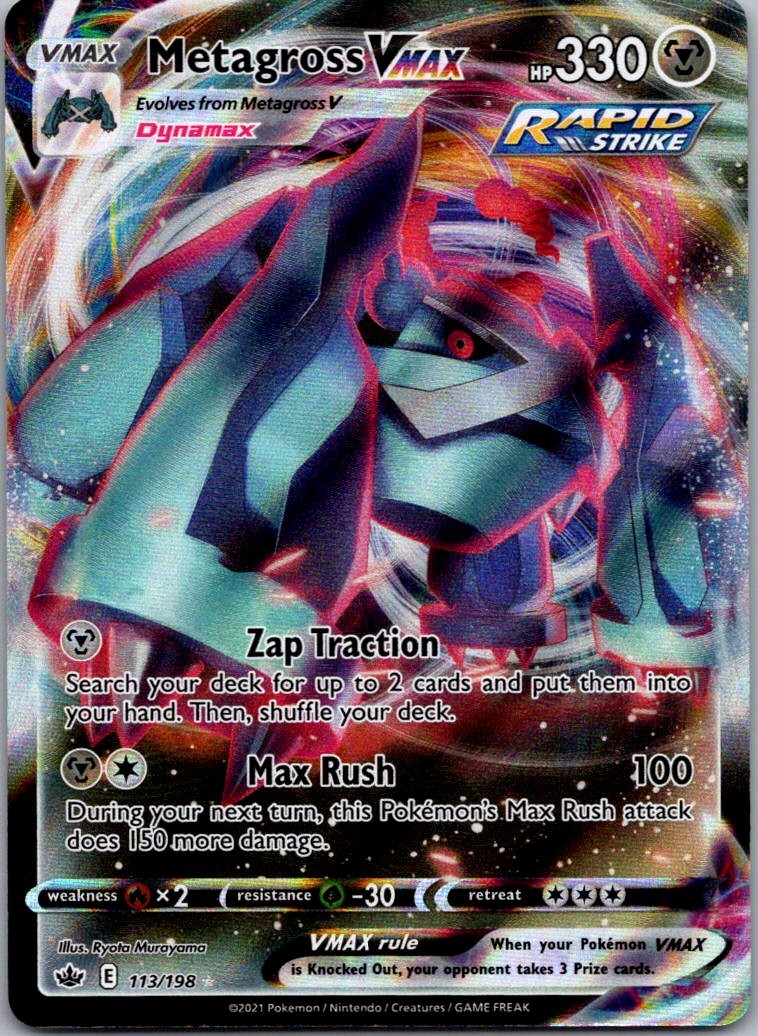 Metagross VMAX Ultra Rare SWSH06: Chilling Reign 113/198 NM