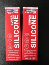 2x Swiss Navy Premium Super Silicone Personal Lubricant 3.1 fl oz Long Lasting