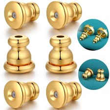 Earring Backs, Hypoallergenic 14k Gold Bullet Earring Backs Replacements for ...