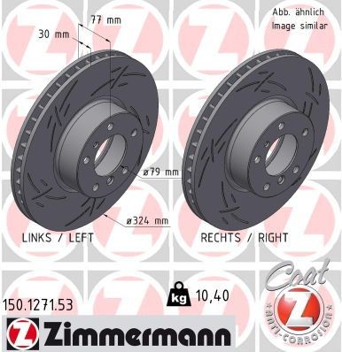 2X Zimmermann Bremsscheibe 150.1271.53 FüR Alpina BMW-image