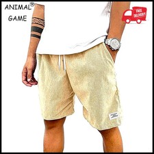 Summer Lightweight Corduroy Shorts for Men Sweatpants Casual Men's Beach