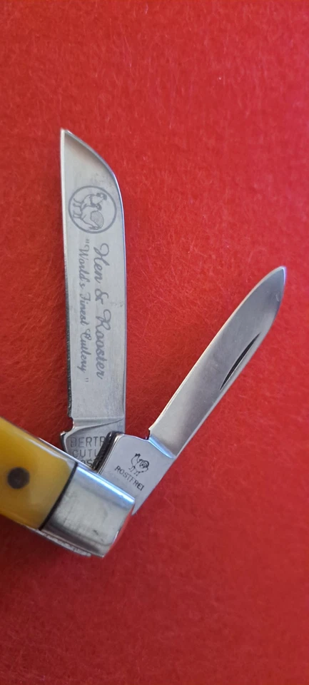 HEN & ROOSTER SOLINGEN, ALEMANIA BERTRAM CUBIERTOS Amarillo 4 Hojas Congreso Foto 2 de 4