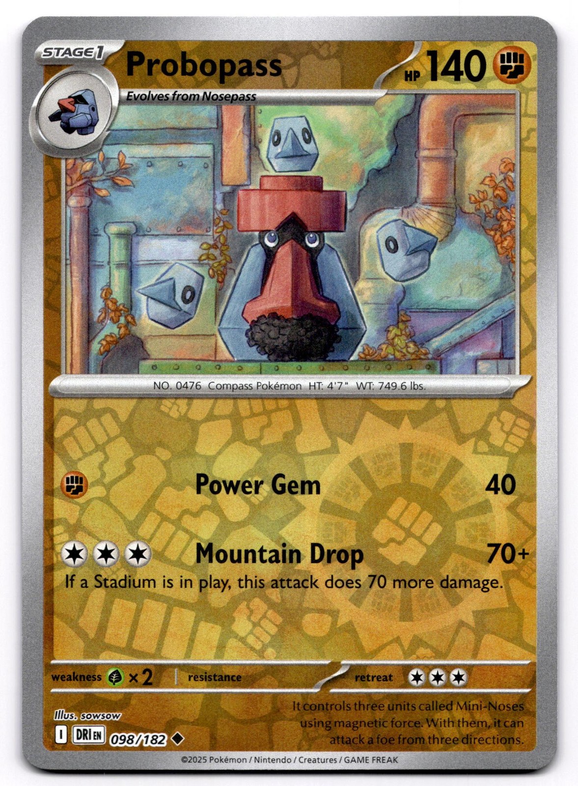 Probopass 098/182 Destined Rivals Uncommon Reverse Holo Near Mint