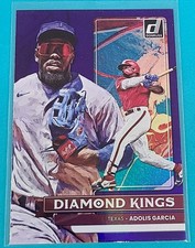 2022 Donruss Holo Purple  DK #15 Adolis Garcia Texas Rangers Baseball Card M4