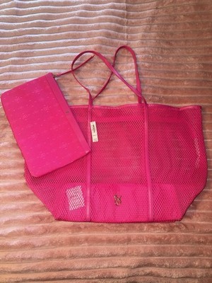 Victoria's Secret pink mesh tote bag with matching pouch | eBay