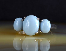 Ring Silber 925 Achat blau 19,0 mm - elegant attraktiv & schlicht