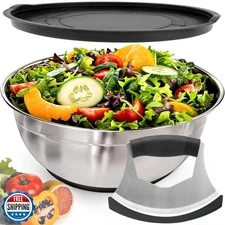 ZMCYNG Salad Chopper Bowl - Stainless Steel Salad Chopping Bowl, Salad Choppe