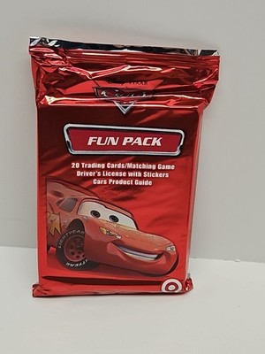 New Disney Pixar Cars Fun Pack 20 Trading Card Matching Drivers License Sealed