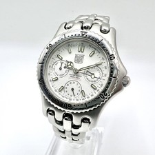 ELGIN FK688A Chronograph Quartz Watch Silver Stainless Steel White Dial