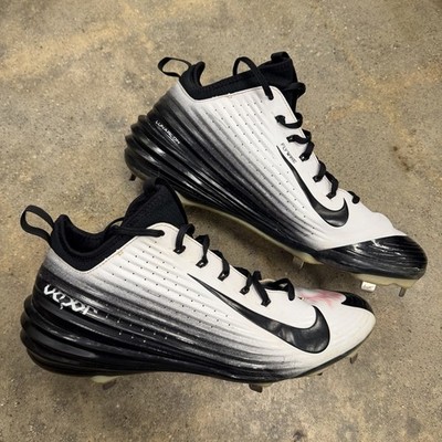 Nike Lunar Vapor Trout Mid Baseball Cleats Black/White 654853-100 Mens Size 12